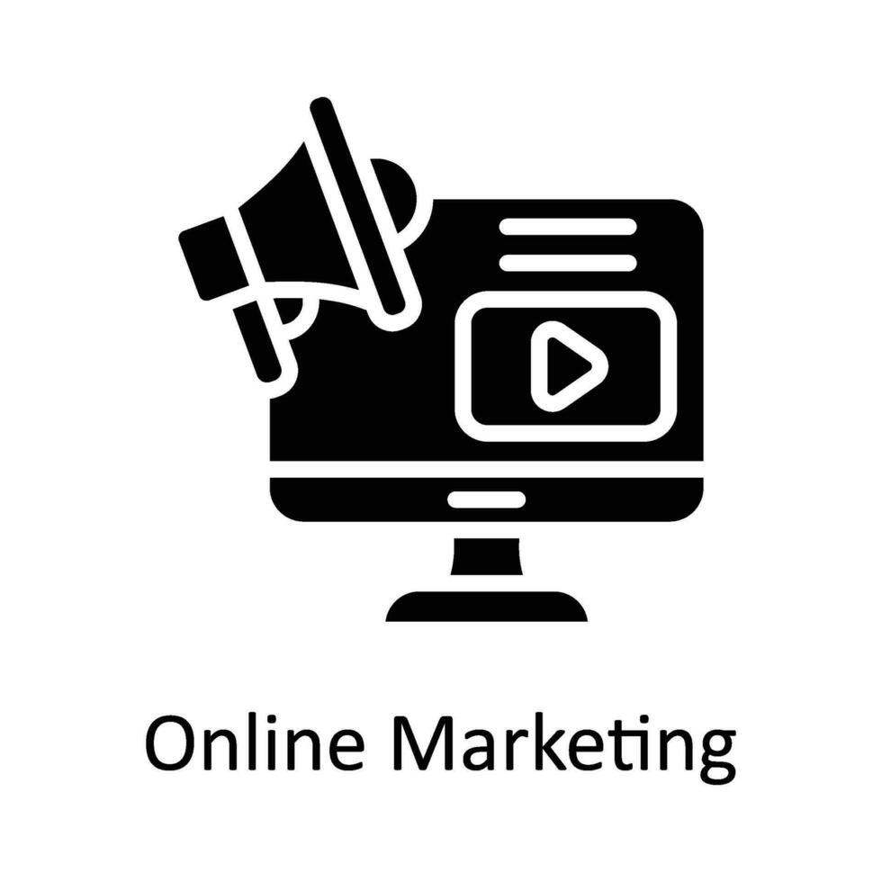 Online Marketing  Vector    Solid  Icon Design illustration. Digital Marketing  Symbol on White background EPS 10 File