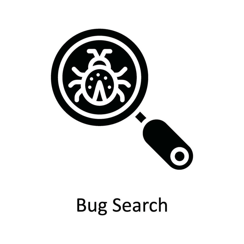 Bug Search Vector  solid Icon Design illustration. Cyber security  Symbol on White background EPS 10 File