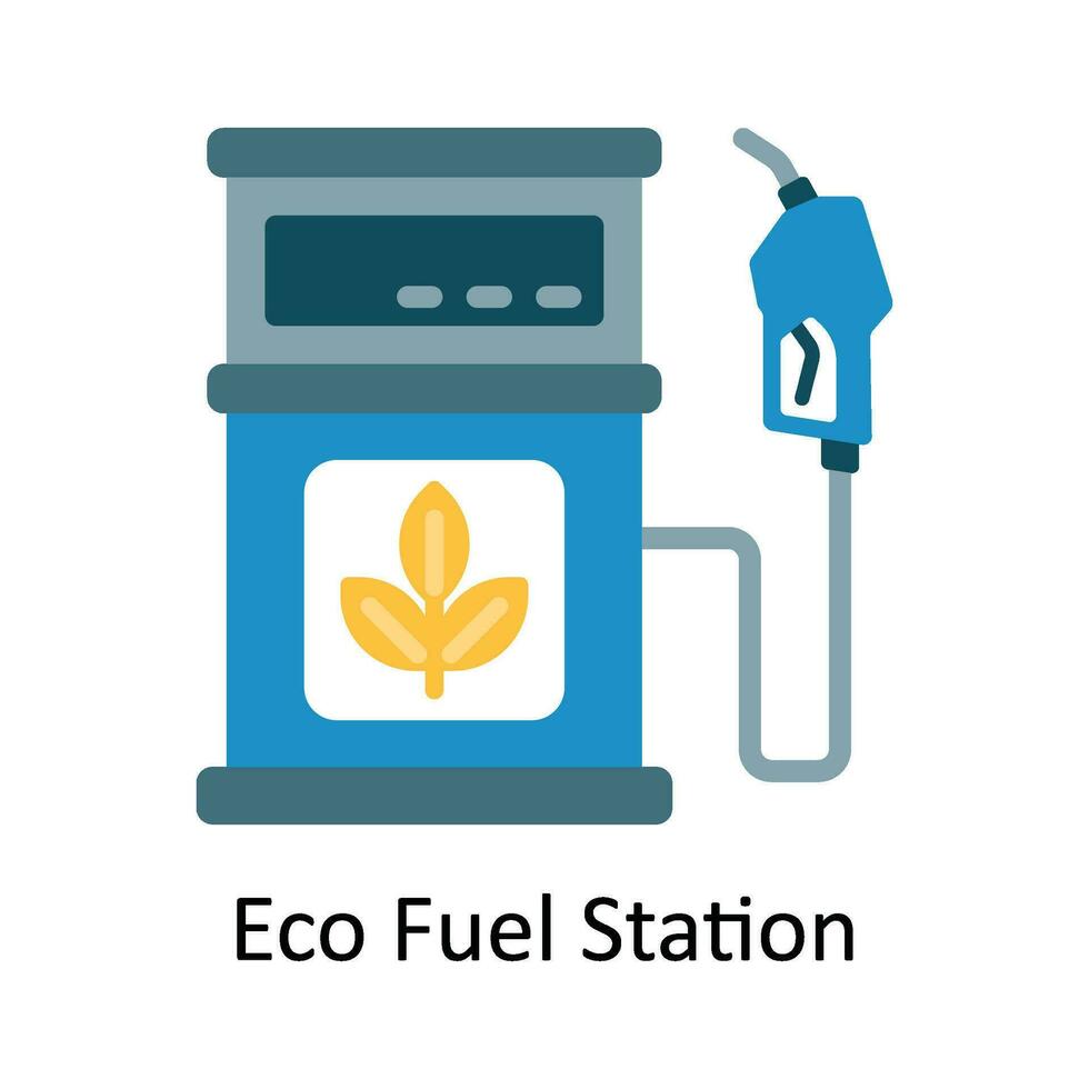 Eco Fuel Station Vector Flat Icon Design illustration. Nature and ecology Symbol on White background EPS 10 File