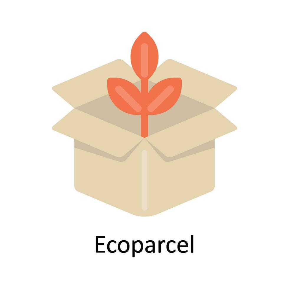 Eco parcel Vector Flat Icon Design illustration. Nature and ecology Symbol on White background EPS 10 File