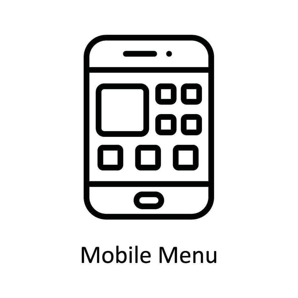 Mobile Menu  Vector  outline Icon Design illustration. Network and communication Symbol on White background EPS 10 File