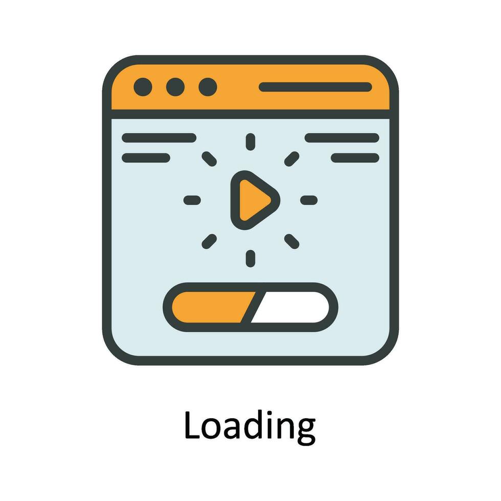 Loading  Vector Fill outline Icon Design illustration. Network and communication Symbol on White background EPS 10 File