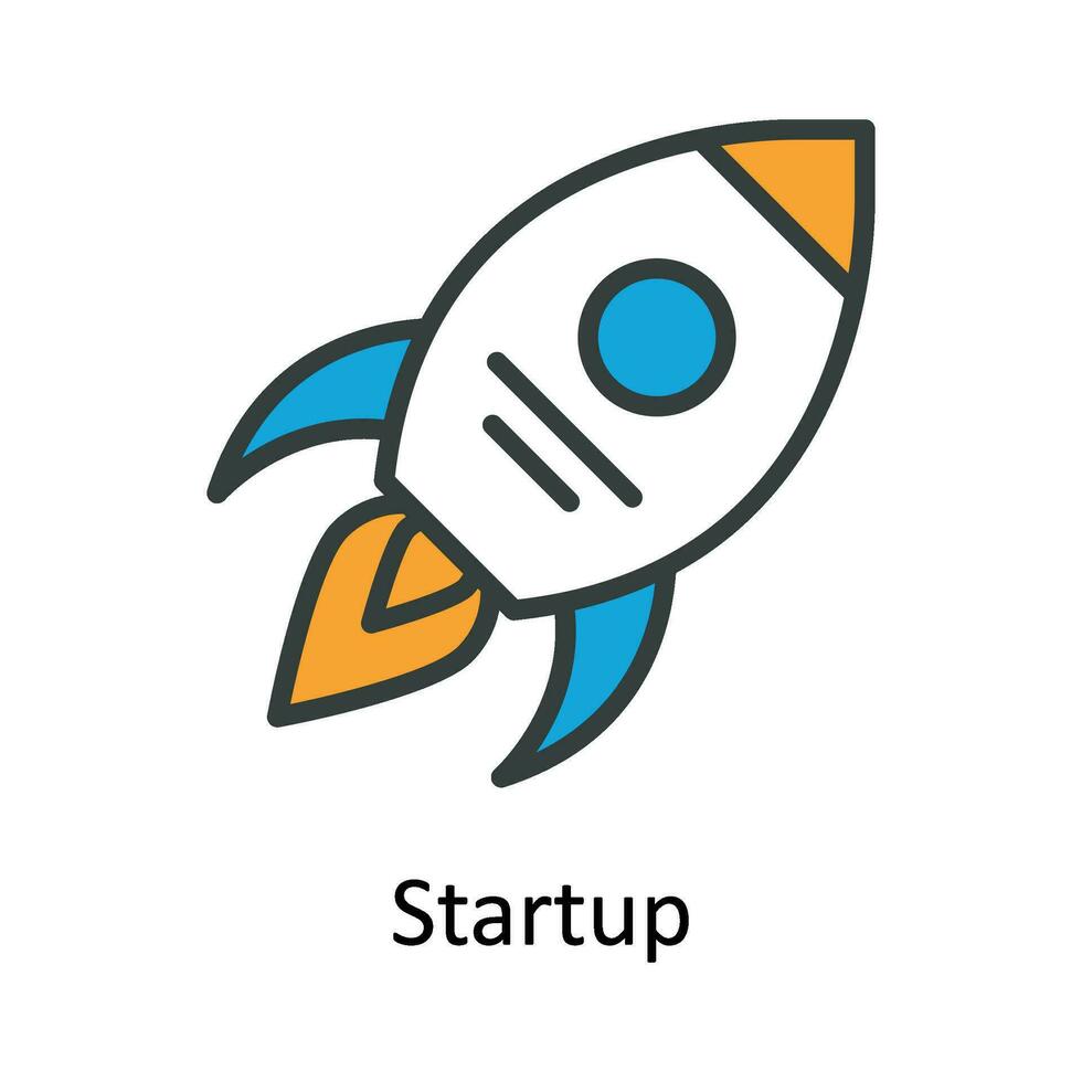 Startup Vector   Fill outline  Icon Design illustration. Digital Marketing  Symbol on White background EPS 10 File