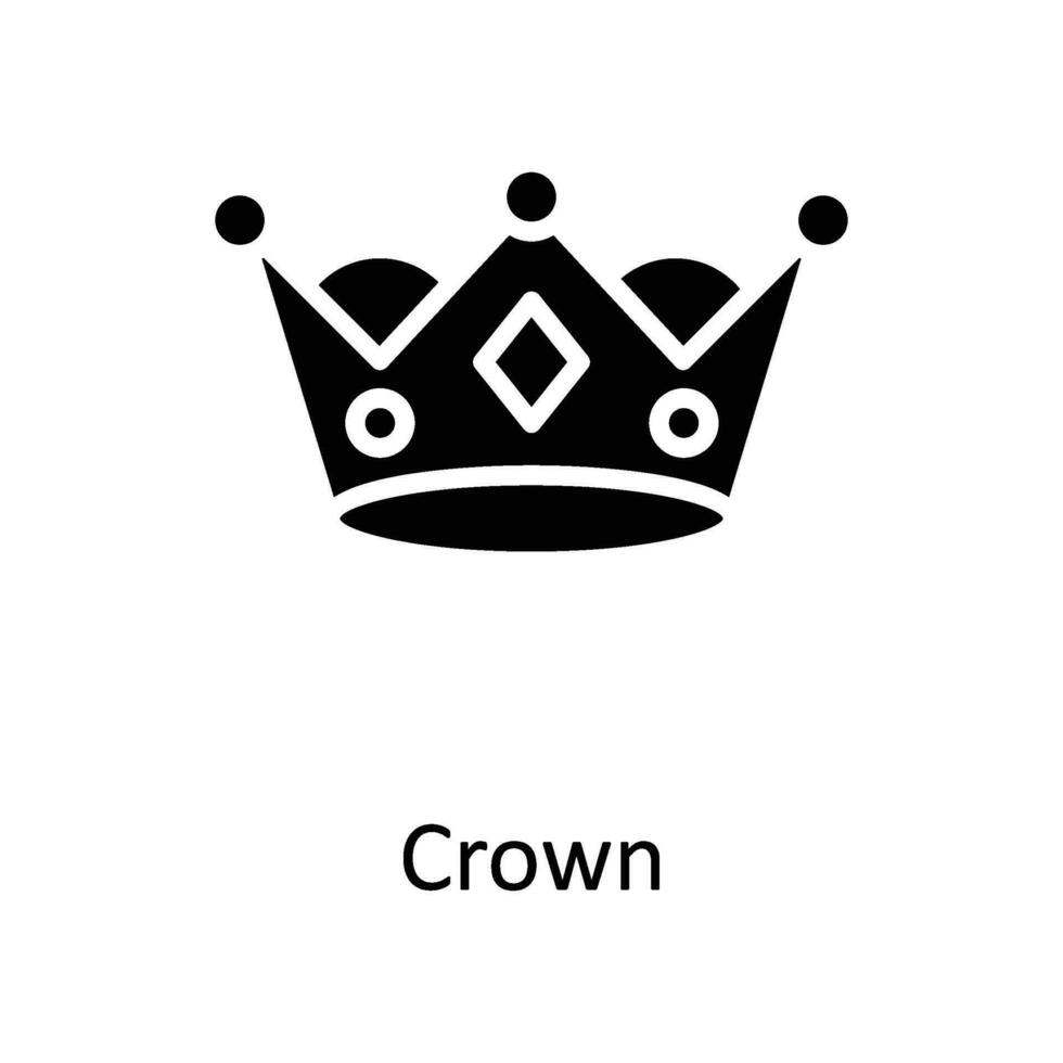 Crown Vector    Solid  Icon Design illustration. Digital Marketing  Symbol on White background EPS 10 File