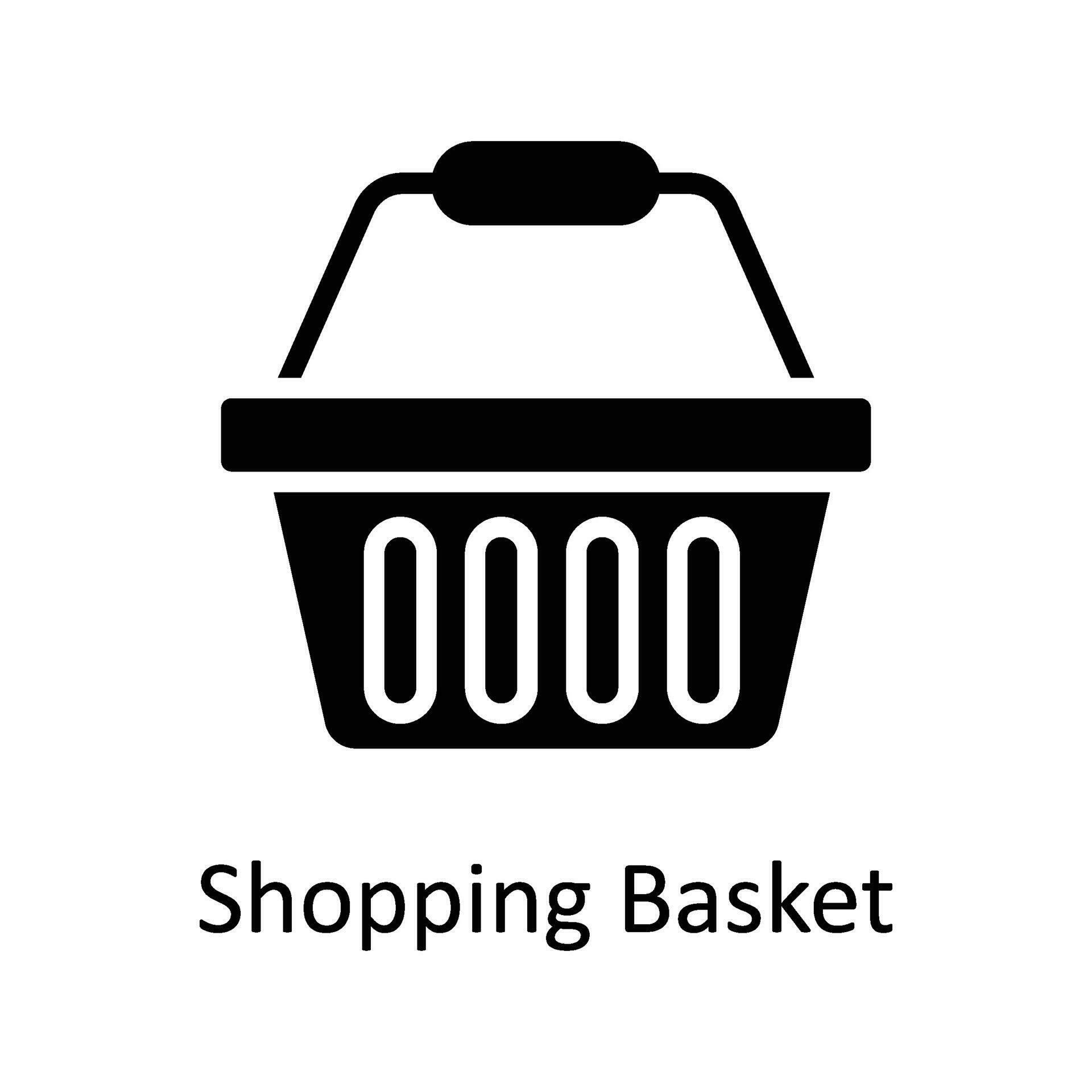 Shopping Basket Vector Solid Icon Design illustration. Digital