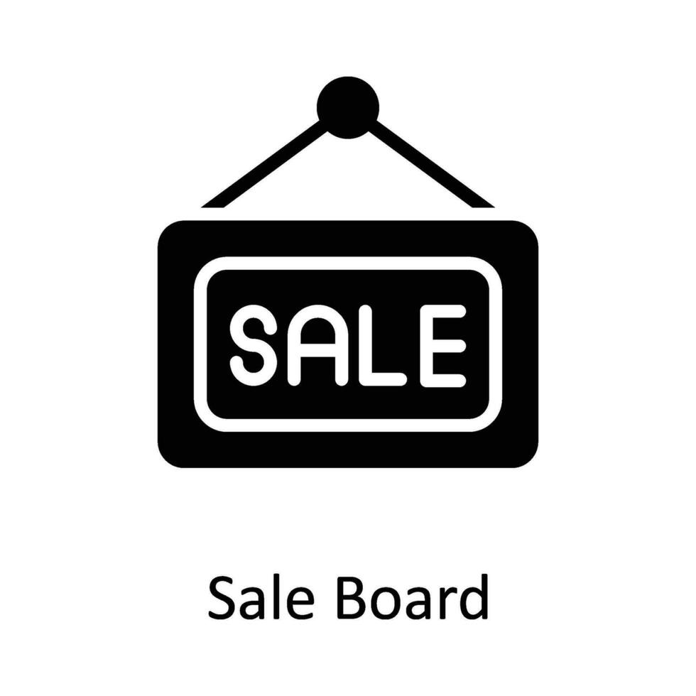 Sale Board Vector    Solid  Icon Design illustration. Digital Marketing  Symbol on White background EPS 10 File