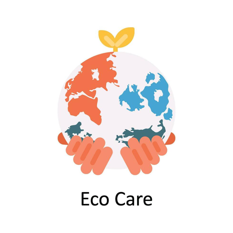 Eco Care Vector Flat Icon Design illustration. Nature and ecology Symbol on White background EPS 10 File