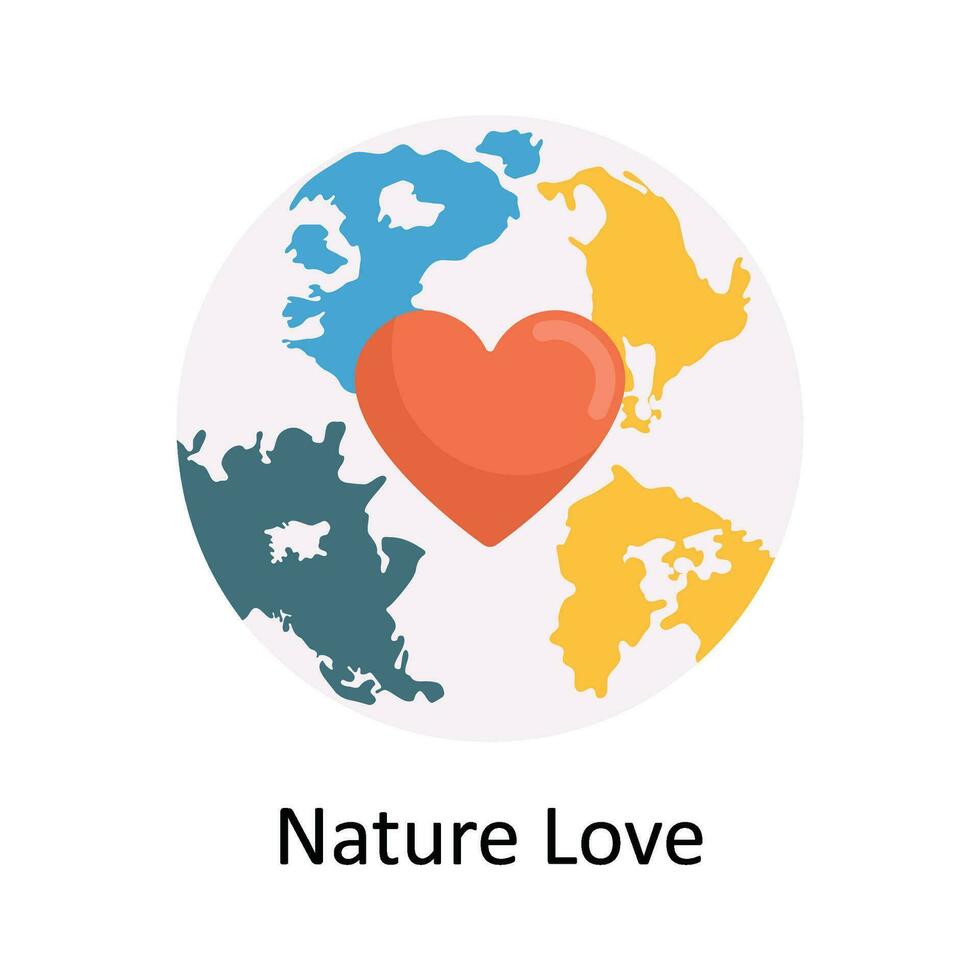 naturaleza amor vector plano icono diseño ilustración. naturaleza y ecología símbolo en blanco antecedentes eps 10 archivo