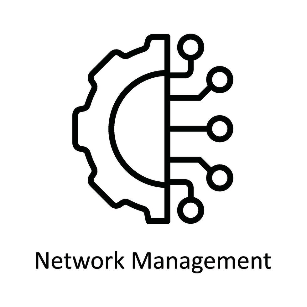 Network Management  Vector  outline Icon Design illustration. Network and communication Symbol on White background EPS 10 File