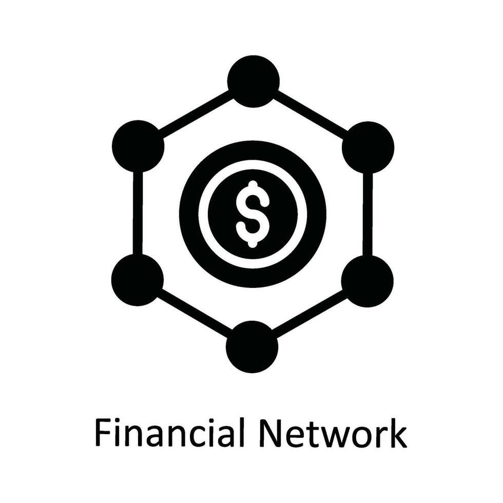 Financial Network   Vector Solid  Icon Design illustration. Network and communication Symbol on White background EPS 10 File