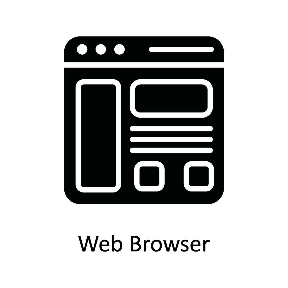 Web Browser  Vector Solid  Icon Design illustration. Network and communication Symbol on White background EPS 10 File