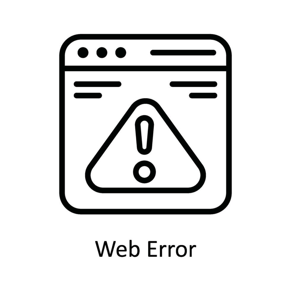 Web Error  Vector  outline Icon Design illustration. Network and communication Symbol on White background EPS 10 File