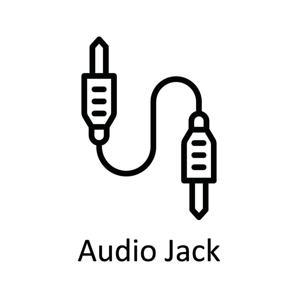 Audio Jack Vector   outline Icon Design illustration. Multimedia Symbol on White background EPS 10 File