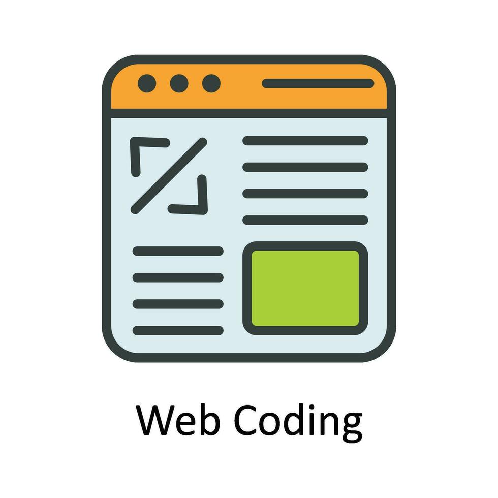 Web Coding Vector   Fill outline  Icon Design illustration. Digital Marketing  Symbol on White background EPS 10 File