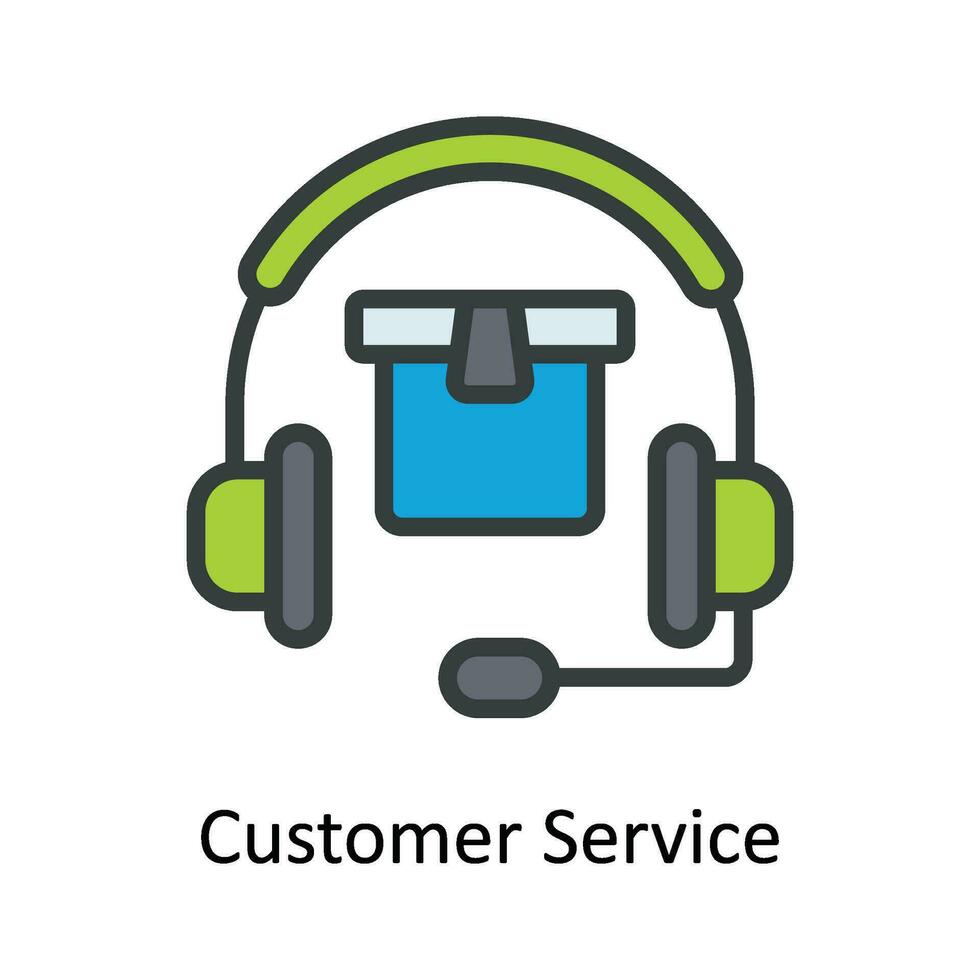 Customer Service Vector  Fill outline Icon Design illustration. Shipping and delivery Symbol on White background EPS 10 File