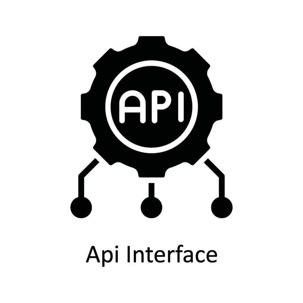 Api Interface  Vector Solid  Icon Design illustration. Network and communication Symbol on White background EPS 10 File