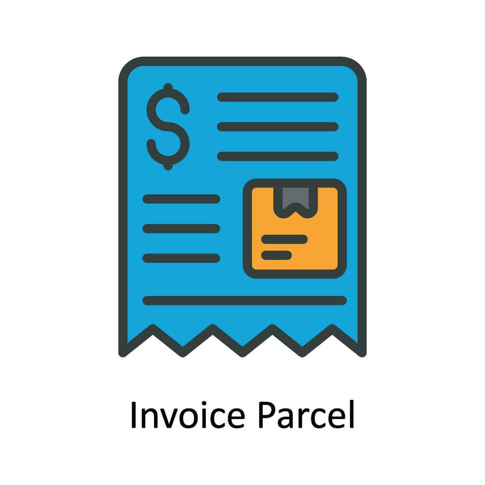 Invoice Parcel Vector  Fill outline Icon Design illustration. Shipping and delivery Symbol on White background EPS 10 File