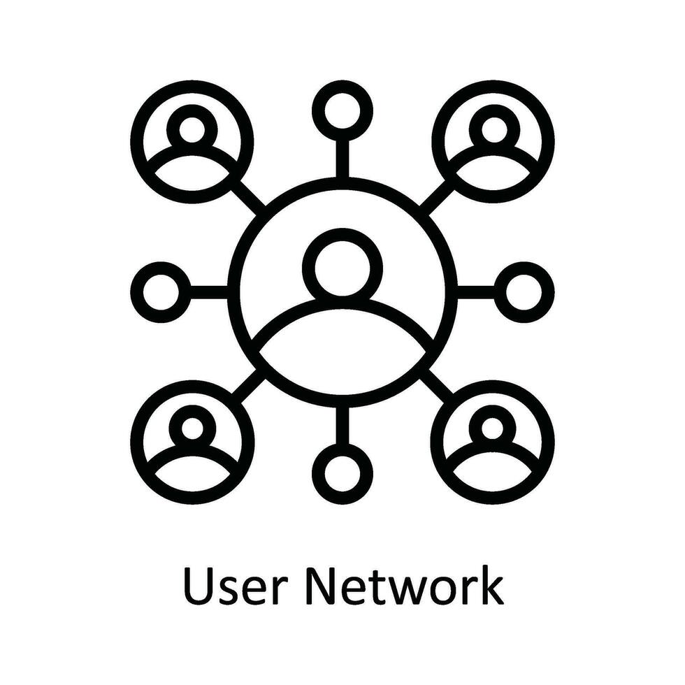 User Network  Vector  outline Icon Design illustration. Network and communication Symbol on White background EPS 10 File