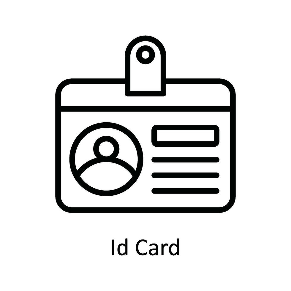 Id Card Vector  outline Icon Design illustration. Cyber security  Symbol on White background EPS 10 File