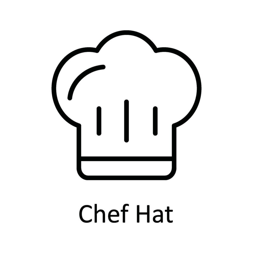 Chef Hat Vector outline Icon Design illustration. Food and drinks Symbol on White background EPS 10 File