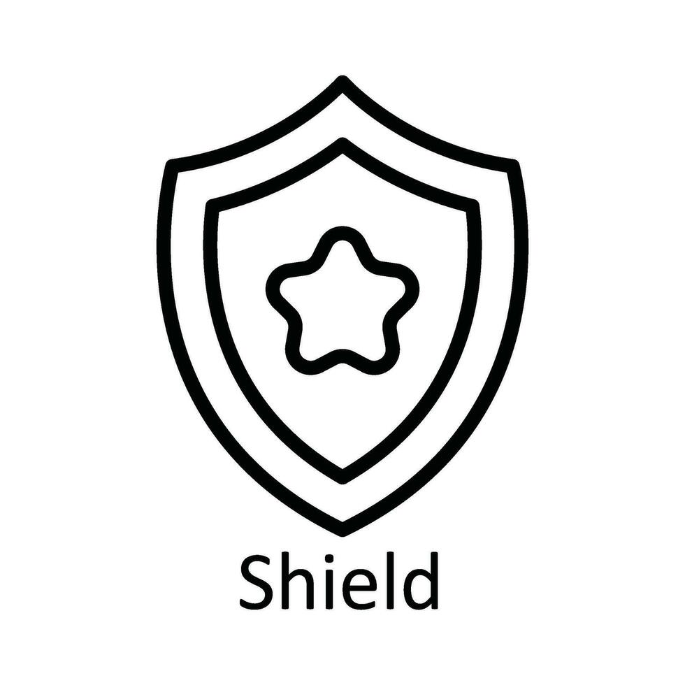 Shield Vector outline Icon Design illustration. Education Symbol on White background EPS 10 File