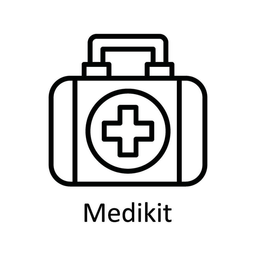 Medical kit Vector outline Icon Design illustration. Education Symbol on White background EPS 10 File