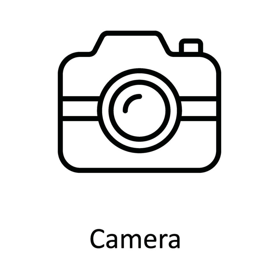 Camera  Vector outline Icon Design illustration. Education Symbol on White background EPS 10 File