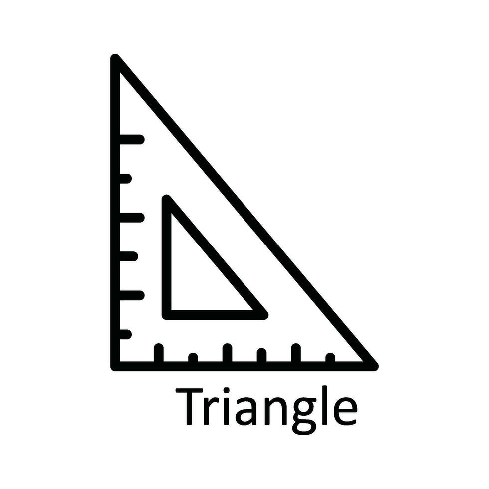 Triangle Vector outline Icon Design illustration. Education Symbol on White background EPS 10 File