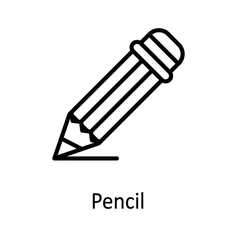 Pencil Vector outline Icon Design illustration. Education Symbol on White background EPS 10 File