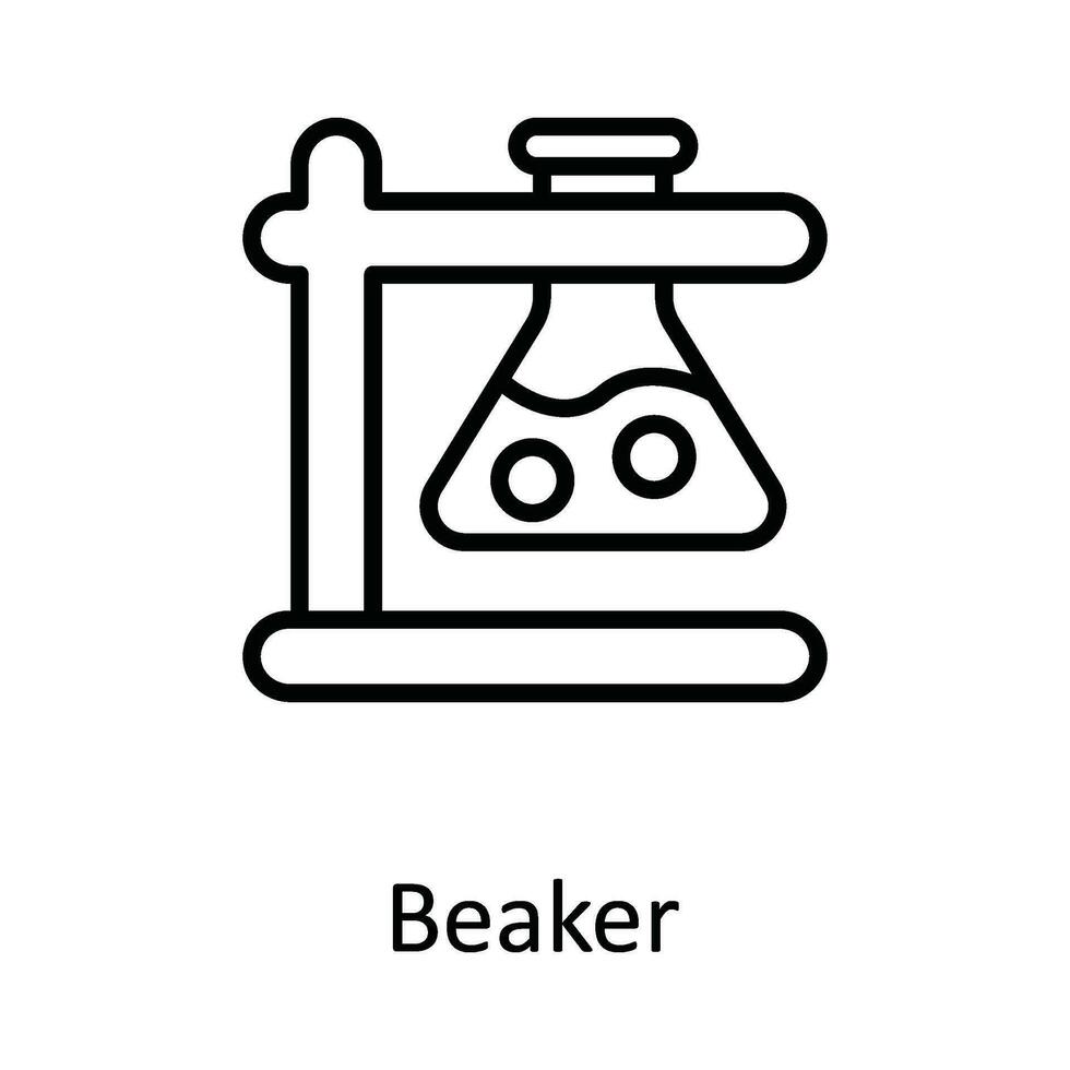 Beaker Vector outline Icon Design illustration. Education Symbol on White background EPS 10 File