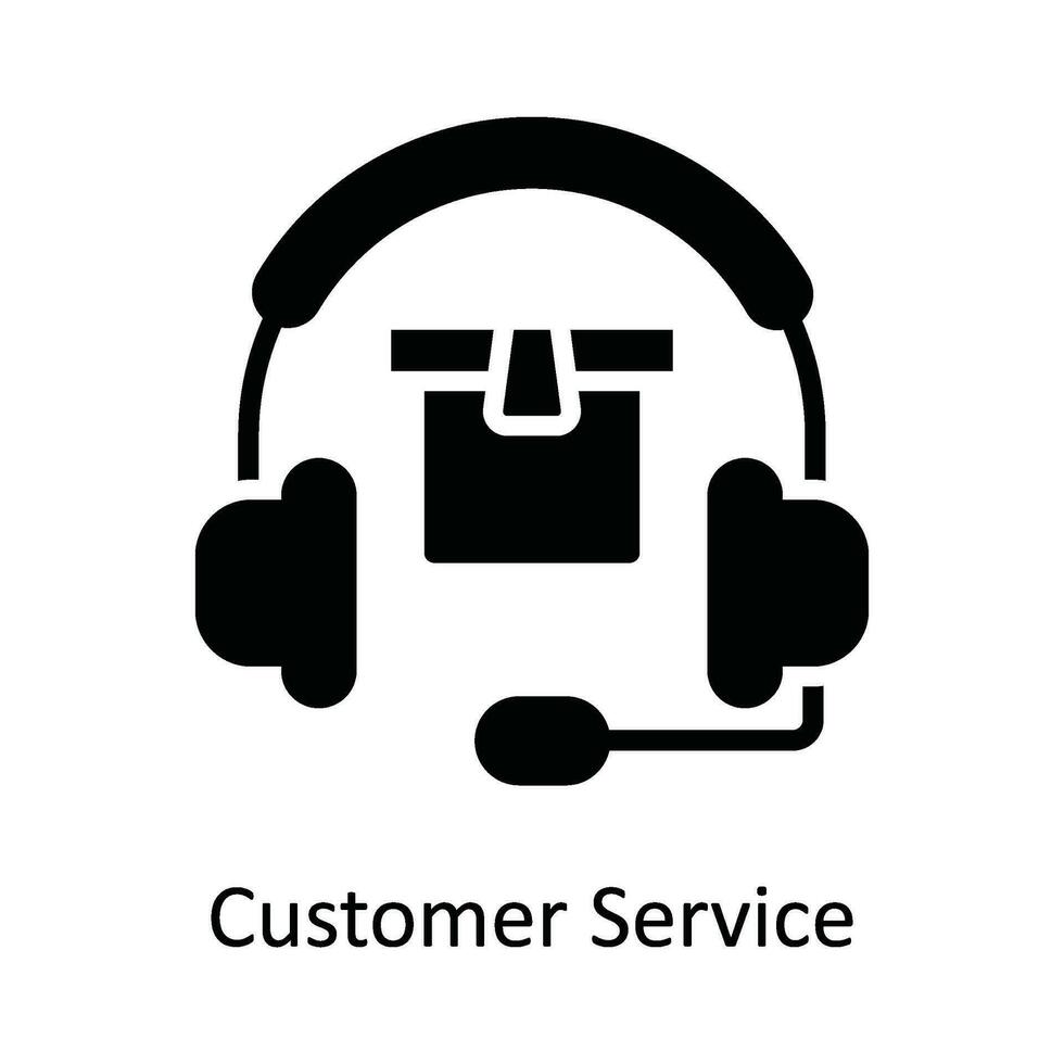 Customer Service Vector   Solid Icon Design illustration. Shipping and delivery Symbol on White background EPS 10 File