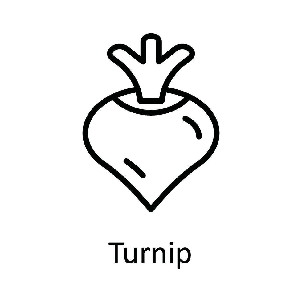 Turnip Vector outline Icon Design illustration. Food and drinks Symbol on White background EPS 10 File