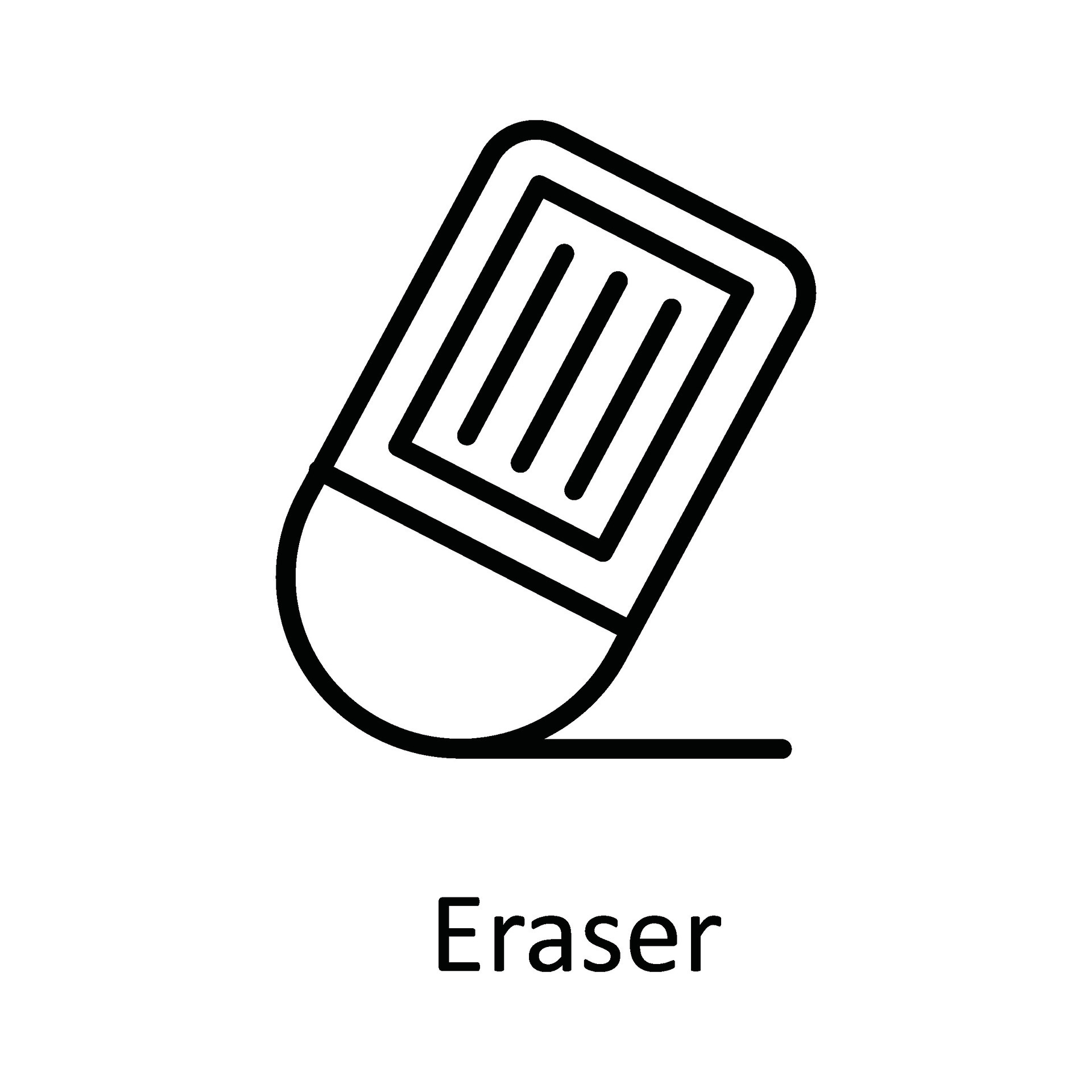 Eraser Vector outline Icon Design illustration. Education Symbol on