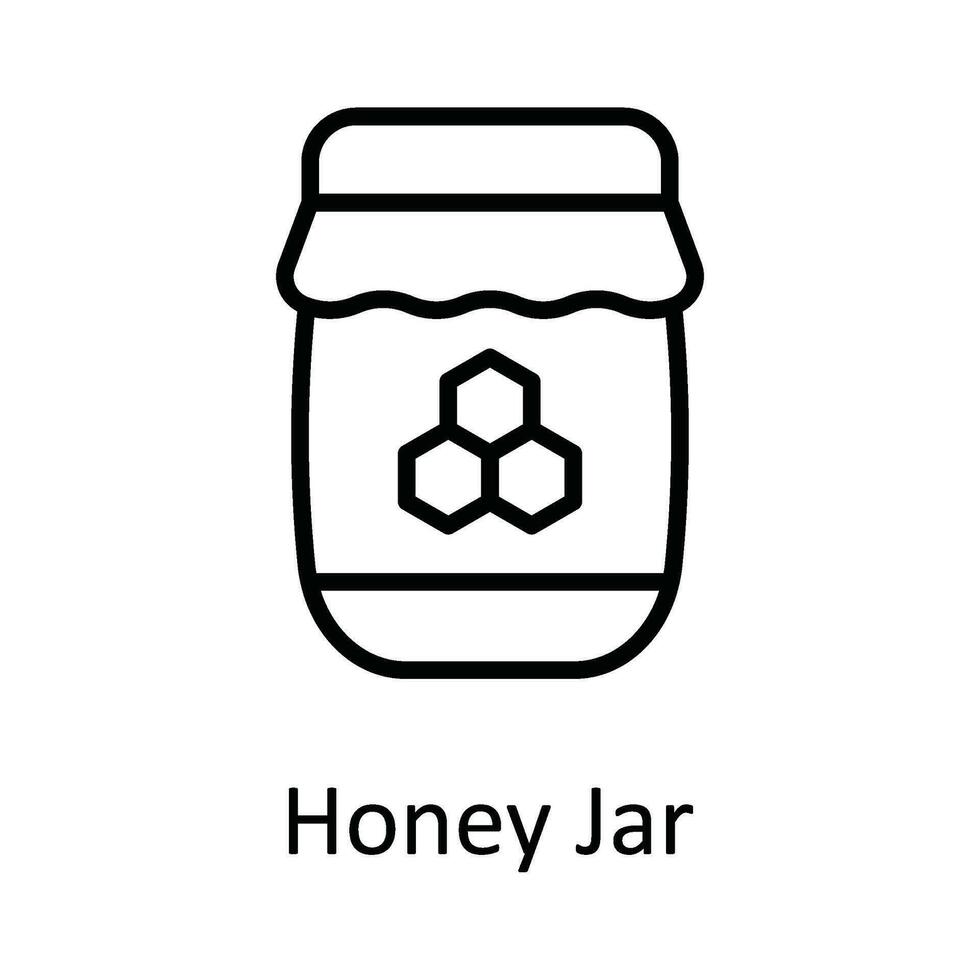miel tarro vector contorno icono diseño ilustración. comida y bebidas símbolo en blanco antecedentes eps 10 archivo