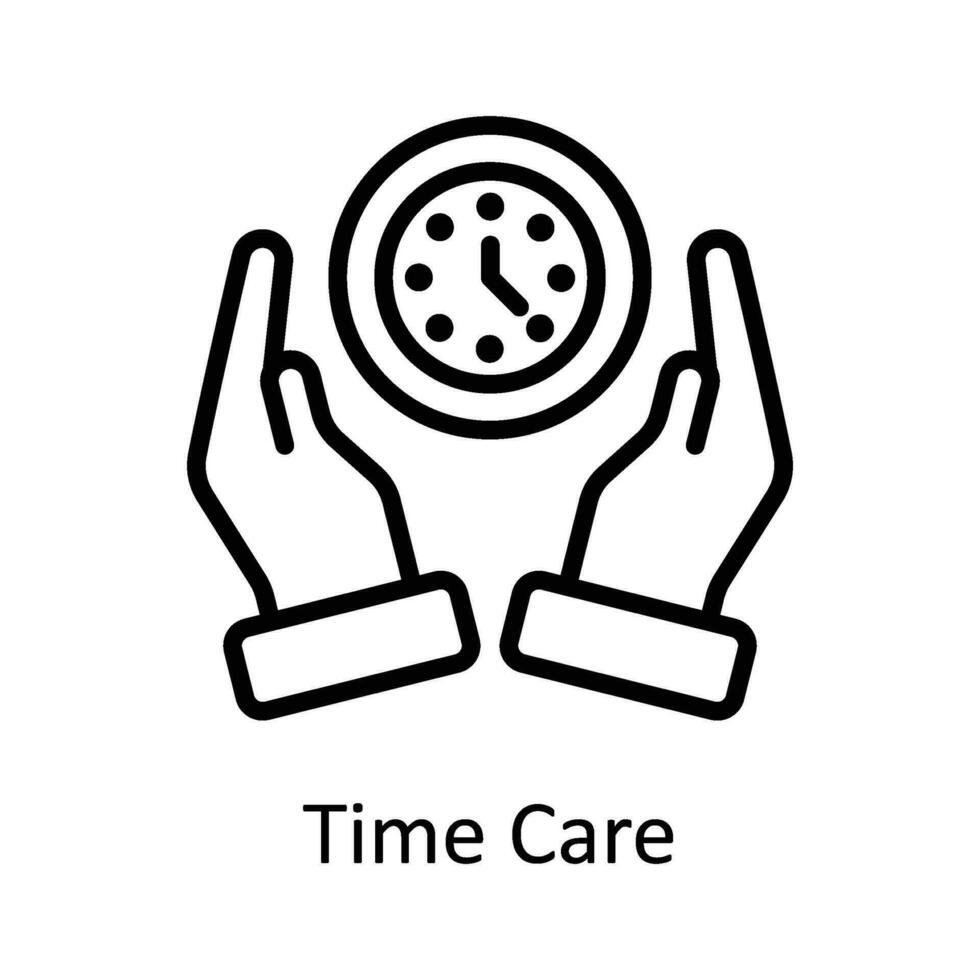 Time Care Vector    outline  Icon Design illustration. Digital Marketing  Symbol on White background EPS 10 File