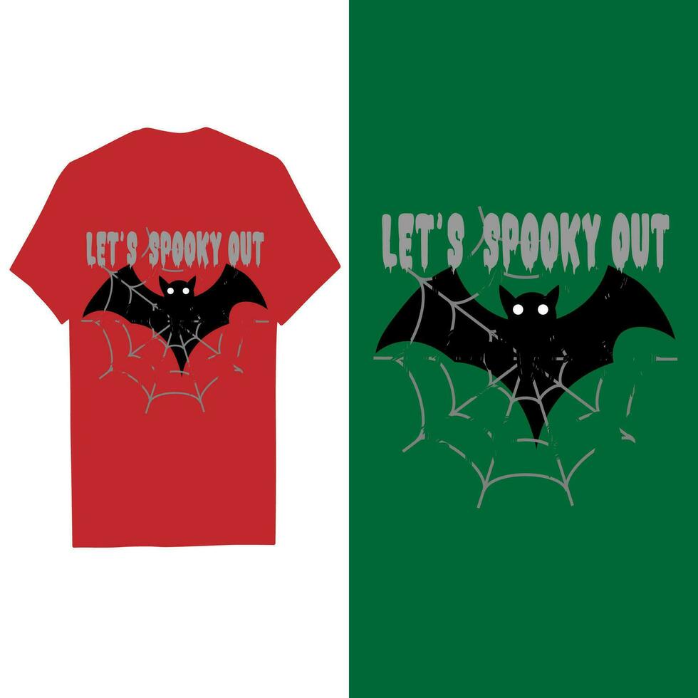 Halloween t shirt, Halloween let's spooky out vector
