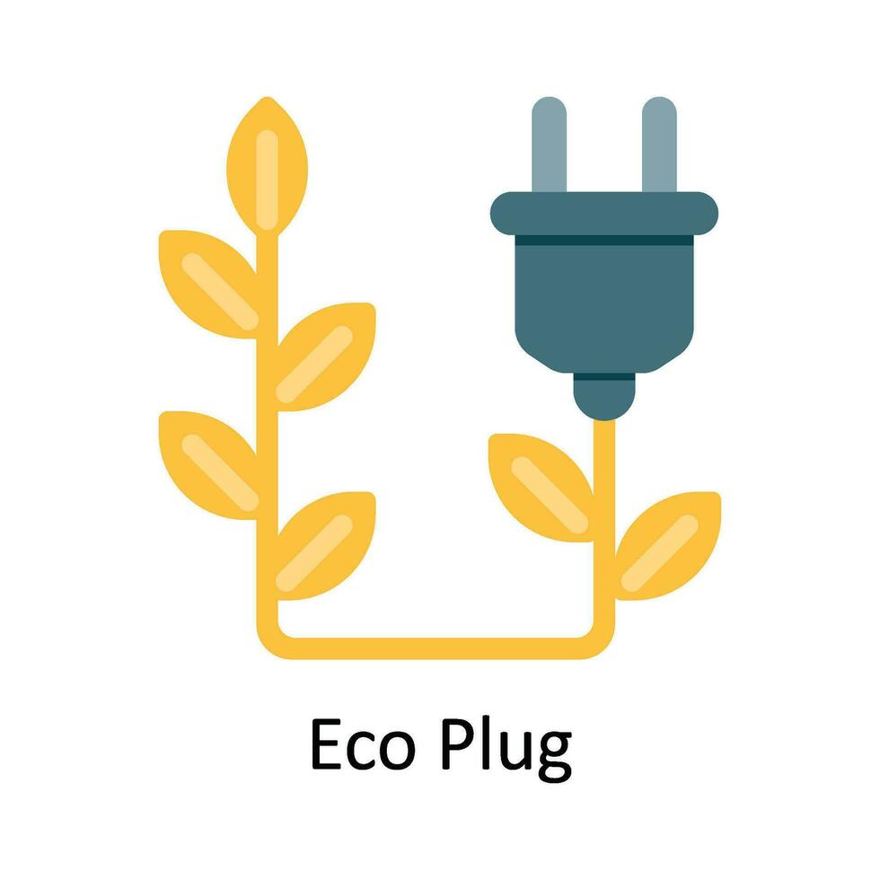 eco enchufe vector plano icono diseño ilustración. naturaleza y ecología símbolo en blanco antecedentes eps 10 archivo