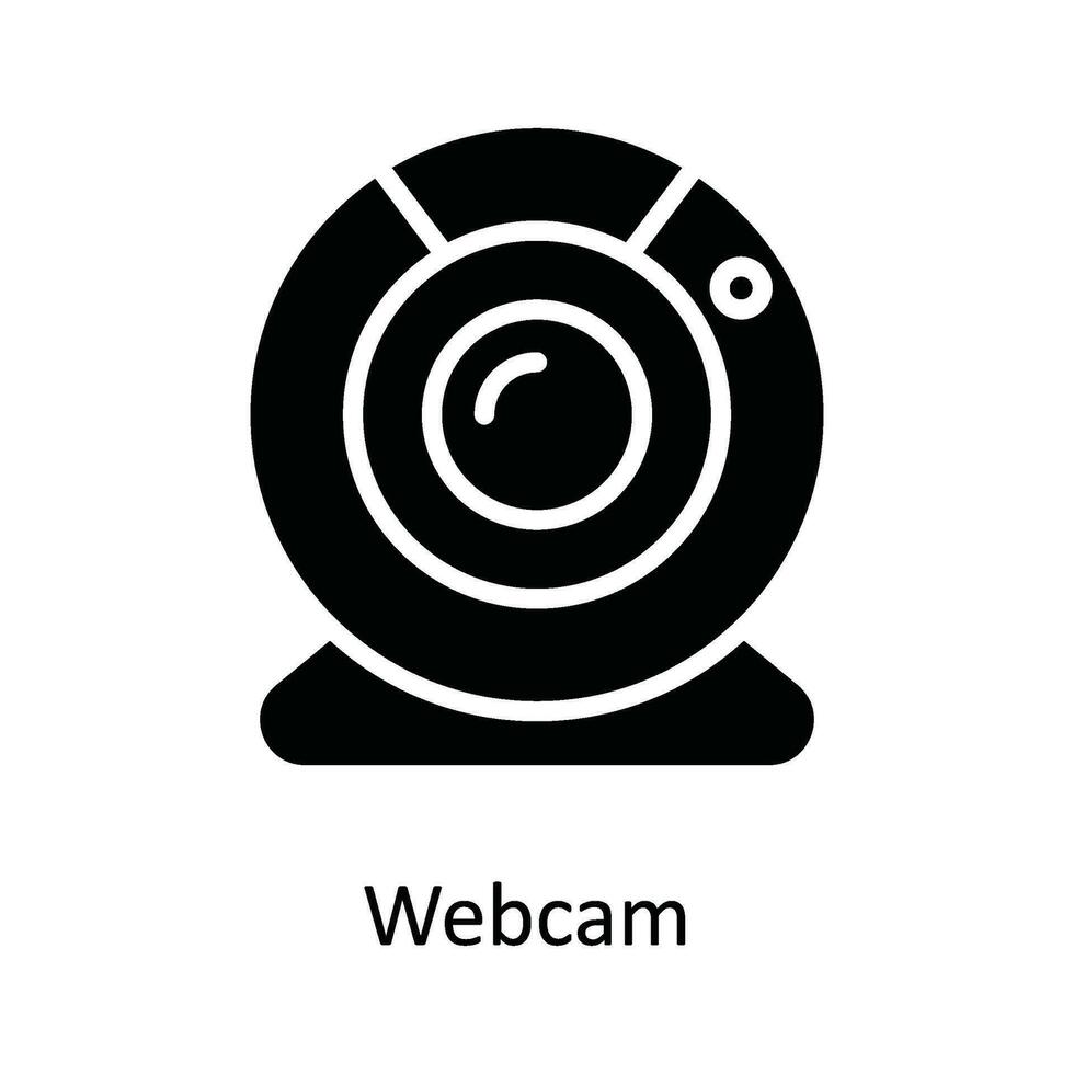 cámara web vector sólido icono diseño ilustración. multimedia símbolo en blanco antecedentes eps 10 archivo