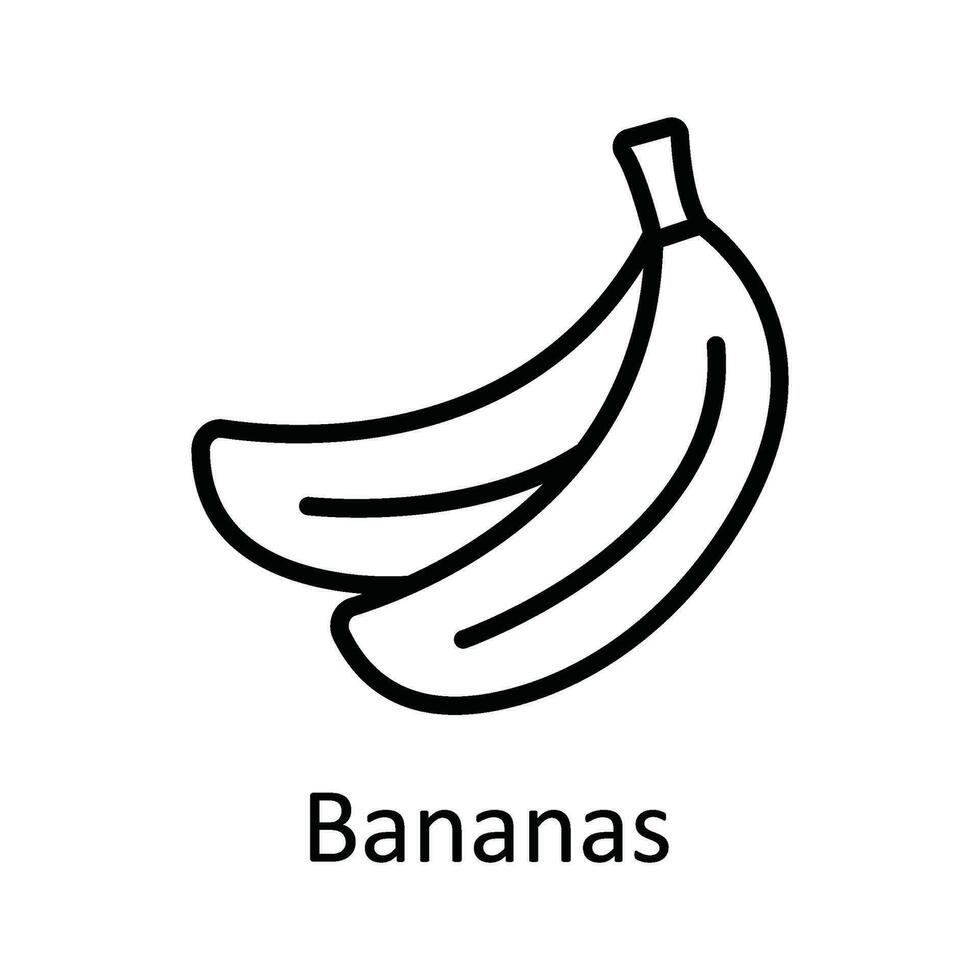 bananas vector contorno icono diseño ilustración. comida y bebidas símbolo en blanco antecedentes eps 10 archivo