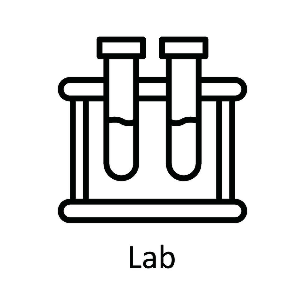 Lab Vector outline Icon Design illustration. Education Symbol on White background EPS 10 File