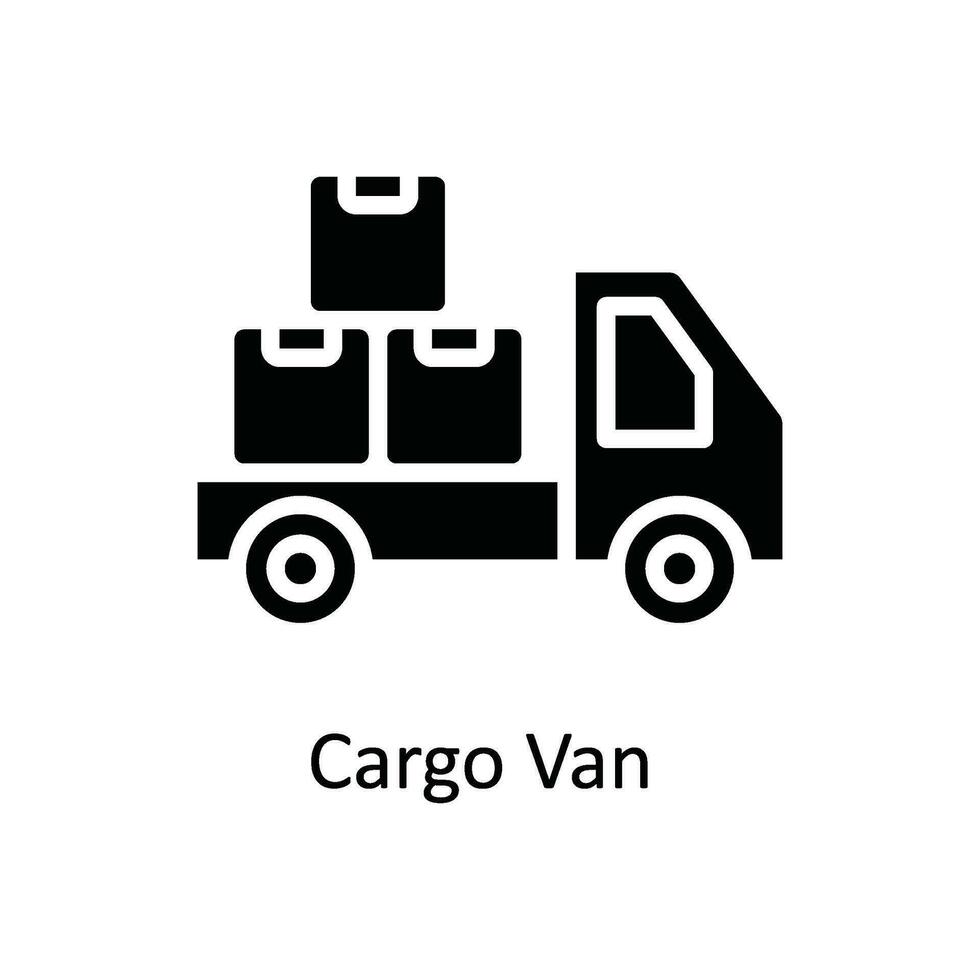 Cargo Van  Vector   Solid Icon Design illustration. Shipping and delivery Symbol on White background EPS 10 File