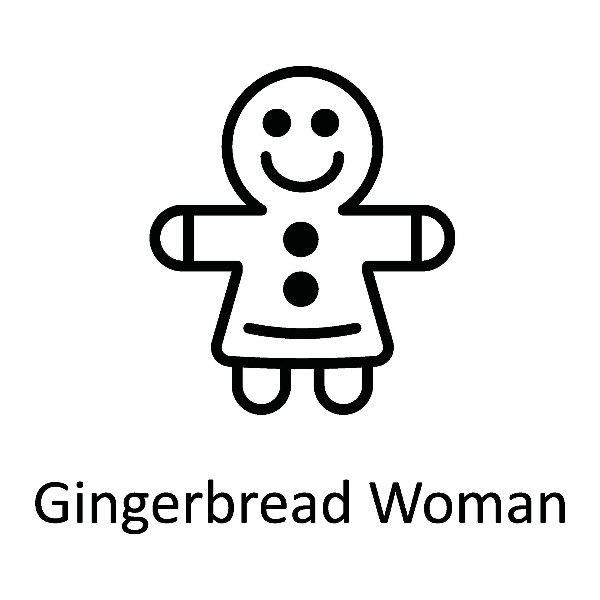 Gingerbread Woman Vector outline Icon Design illustration. Food and