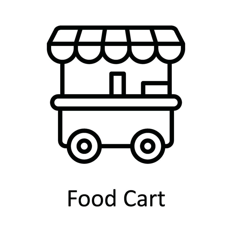 comida carro vector contorno icono diseño ilustración. comida y bebidas símbolo en blanco antecedentes eps 10 archivo