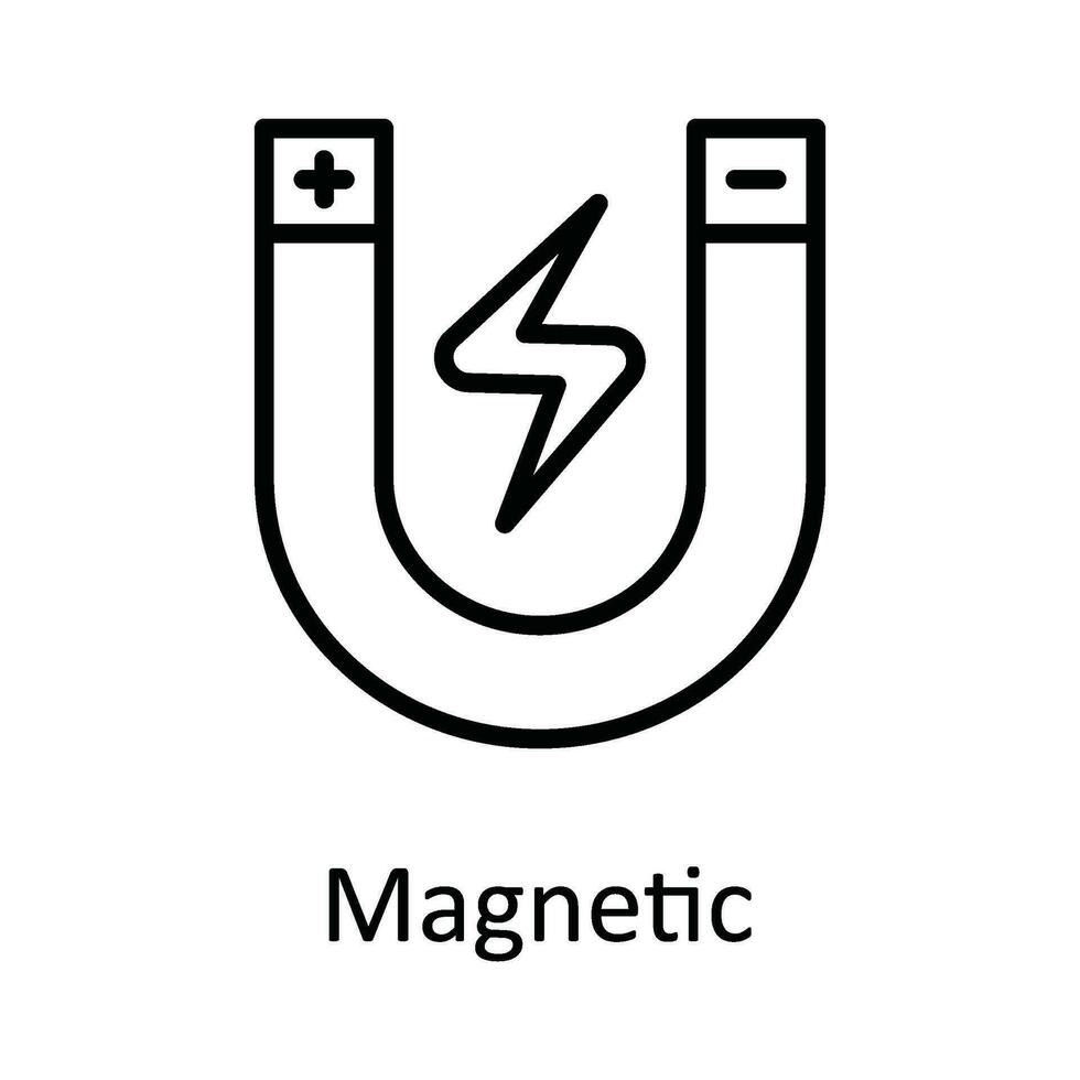 magnético vector contorno icono diseño ilustración. educación símbolo en blanco antecedentes eps 10 archivo