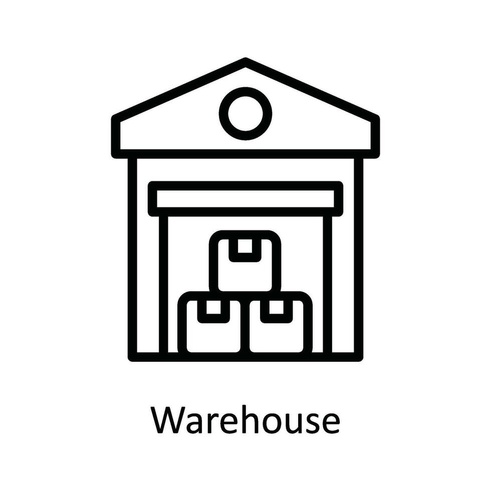 Warehouse Vector   outline Icon Design illustration. Shipping and delivery Symbol on White background EPS 10 File