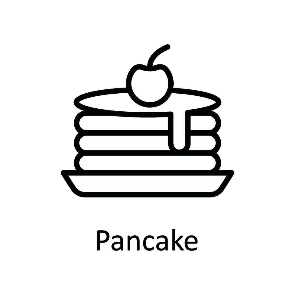 Pancake Vector outline Icon Design illustration. Food and drinks Symbol on White background EPS 10 File