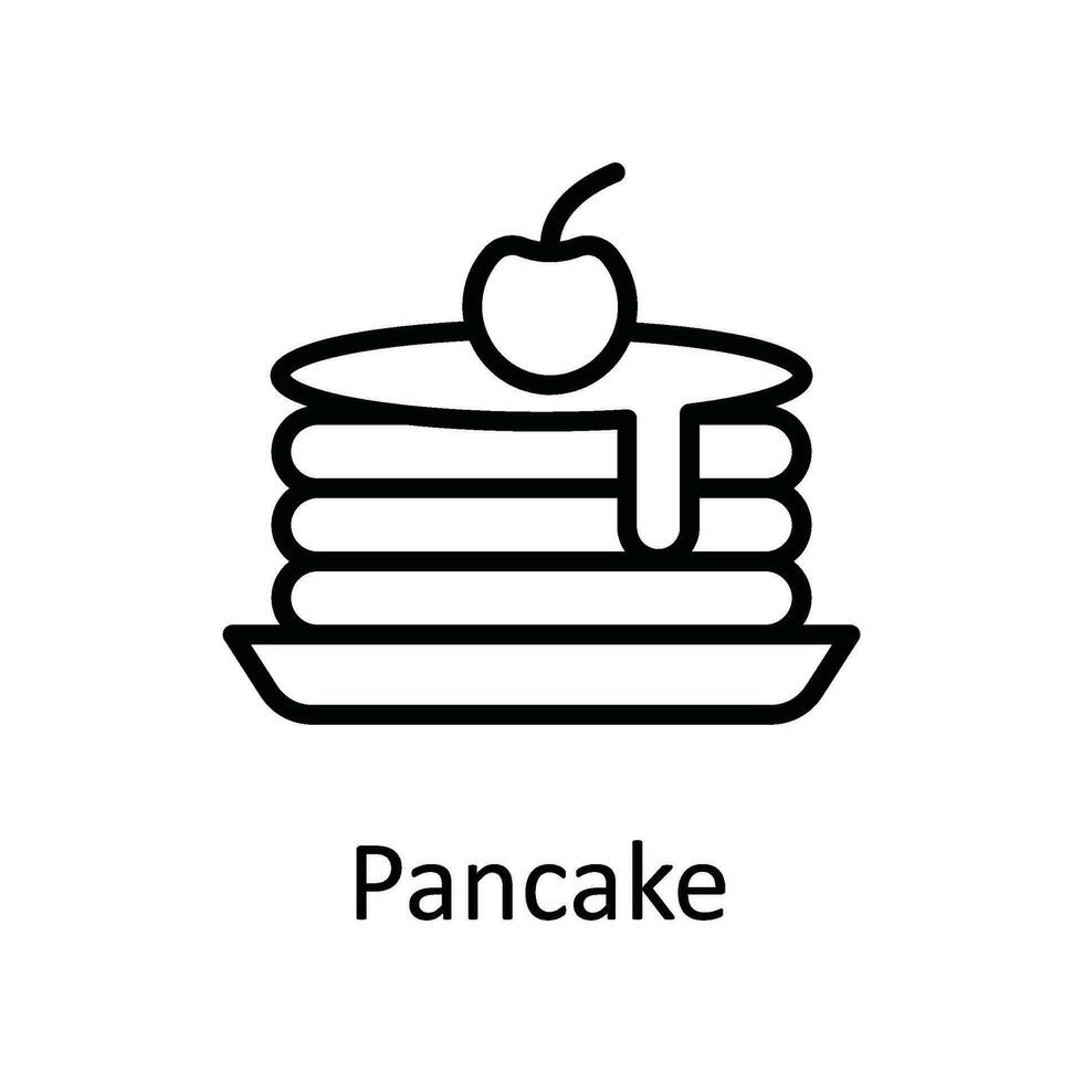 Pancake Vector outline Icon Design illustration. Food and drinks Symbol