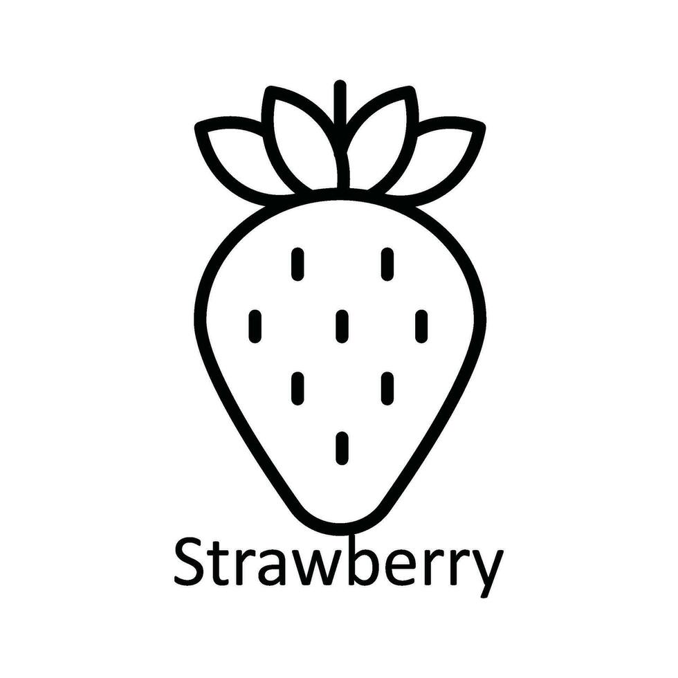 Strawberry Vector outline Icon Design illustration. Food and drinks Symbol on White background EPS 10 File