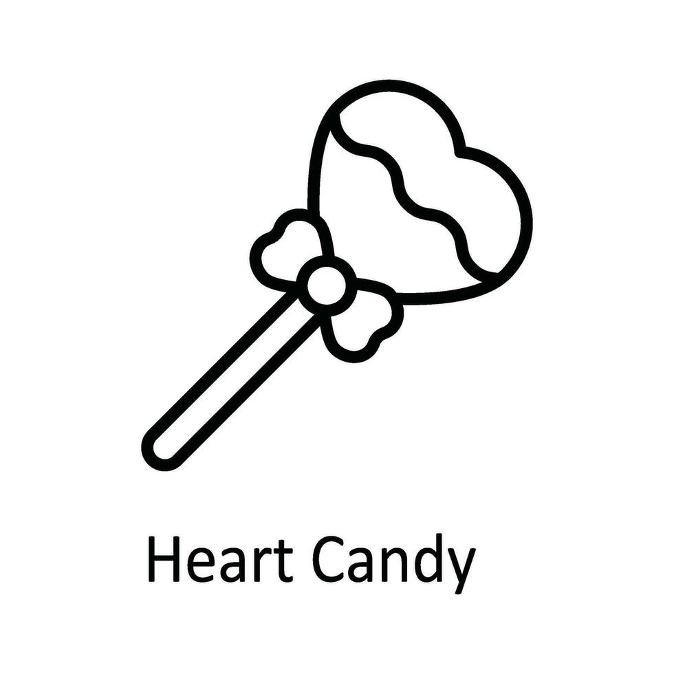 Heart Candy Vector outline Icon Design illustration. Food and Drinks Symbol on White background EPS 10 File