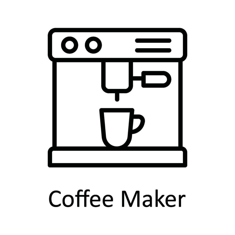 Coffee Maker Vector outline Icon Design illustration. Food and drinks Symbol on White background EPS 10 File